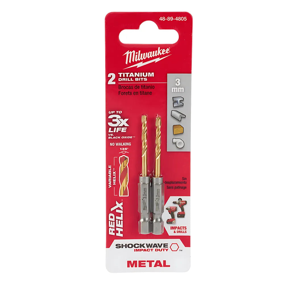 3Mm Metric Titanium Shockwave Red Helix Bit-Milwaukee-48-89-4805-5958