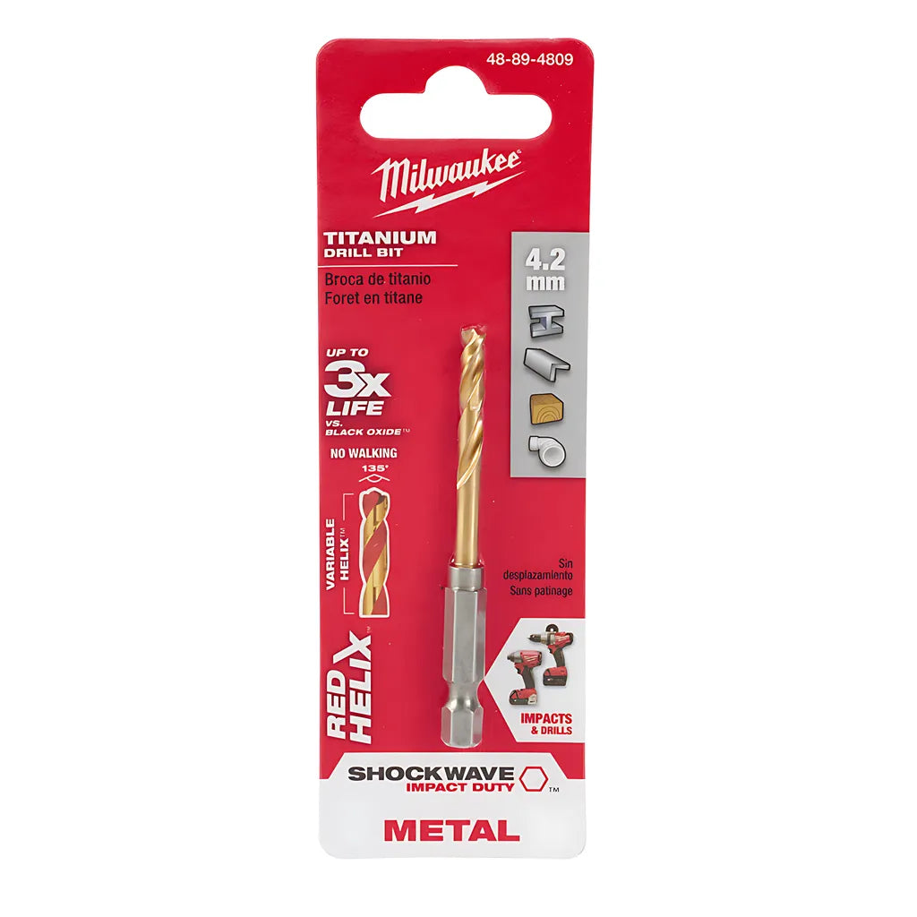 4.2Mm Metric Titanium Shockwave Red Helix Bit-Milwaukee-48-89-4809-6056