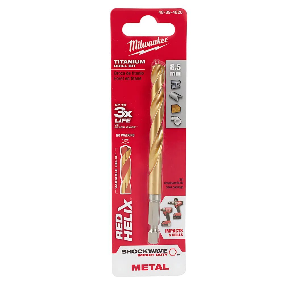 8.5Mm Metric Titanium Shockwave Red Helix Bit-Milwaukee-48-89-4820-6918