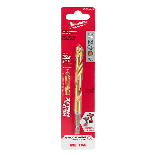 10.5Mm Metric Titanium Shockwave™ Red Helix Bit-Milwaukee-48-89-4824-4070