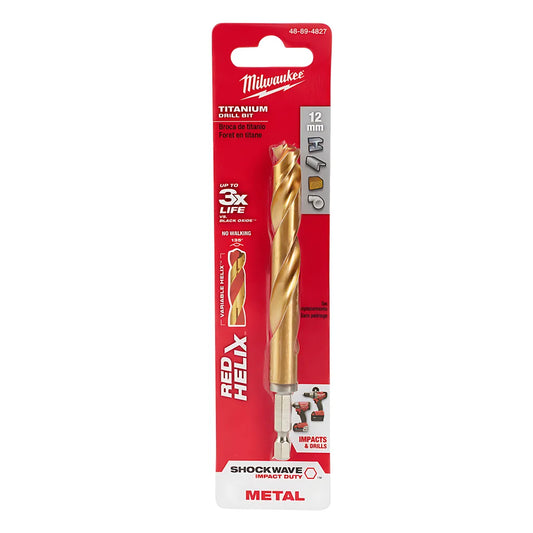 12Mm Metric Titanium Shockwave™ Red Helix Bit-Milwaukee-48-89-4827-4547