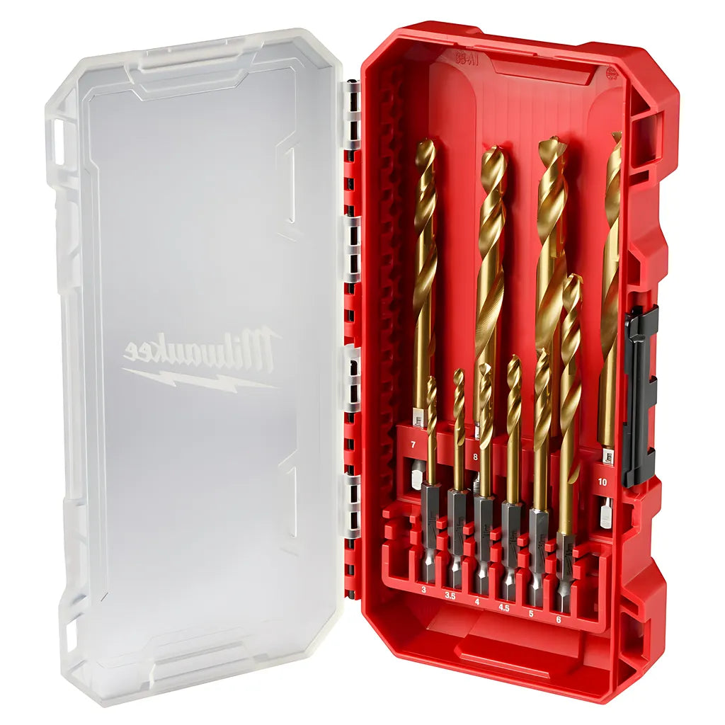 Shockwave Impact Duty Red Helix Titanium Metric Drill Bit Set 10Pc-Milwaukee-48-89-4859-11031