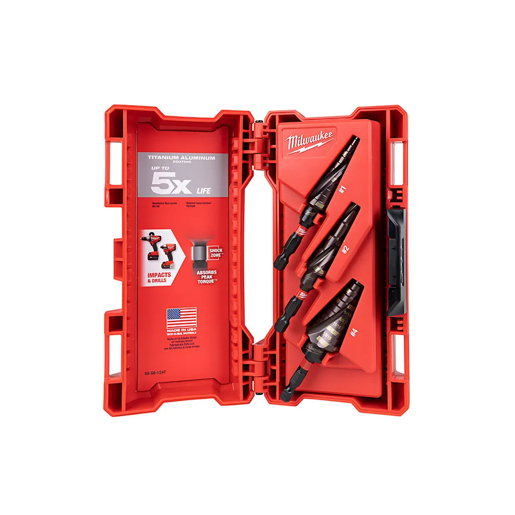 Shockwave Impact Duty Step Bit Electrician Set (#1, #4, #9)-Milwaukee-48-89-9257-11672