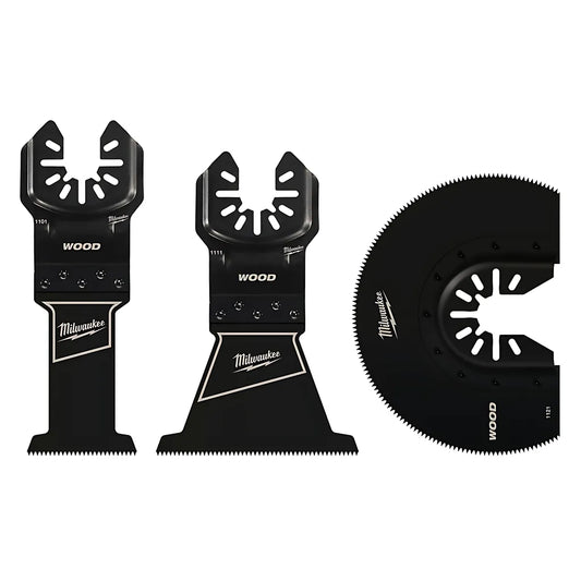 Milwaukee® Open-Lok™ Hcs Wood Multi-Tool Blade Variety Pack 3Pc-Milwaukee-49-10-9004-10160