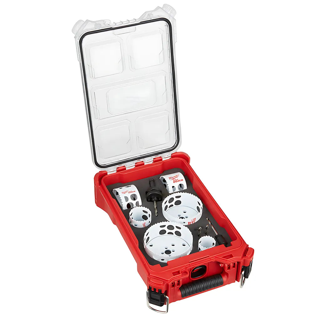 Can - Hole Dozer Bi-Metal Hole Saw Kit With Packout Compact Organizer - 10Pc-Milwaukee-49-22-5607-7344