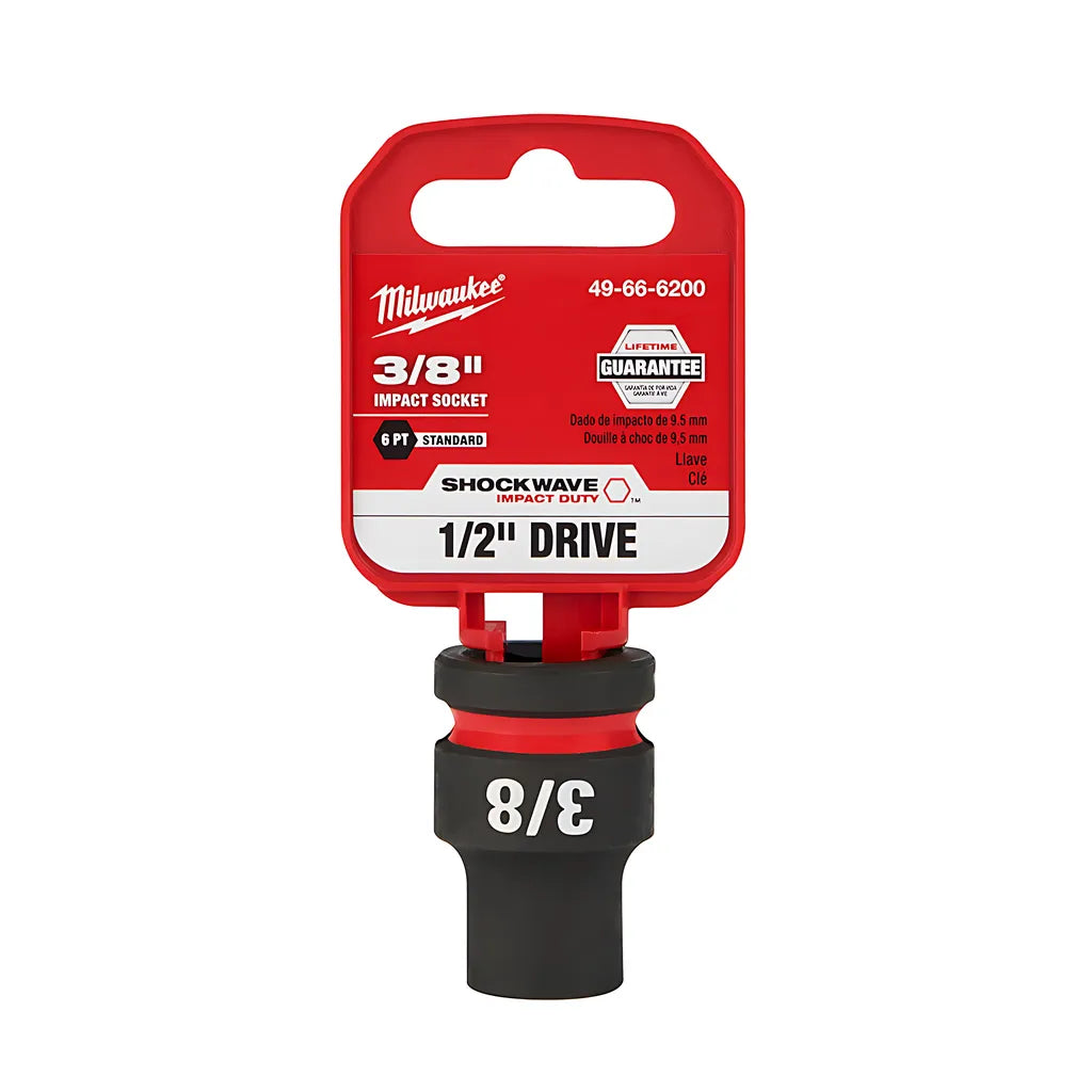 Shockwave Impact Duty 1/2" Drive 3/8" Standard 6 Point Socket-Milwaukee-49-66-6200-11417