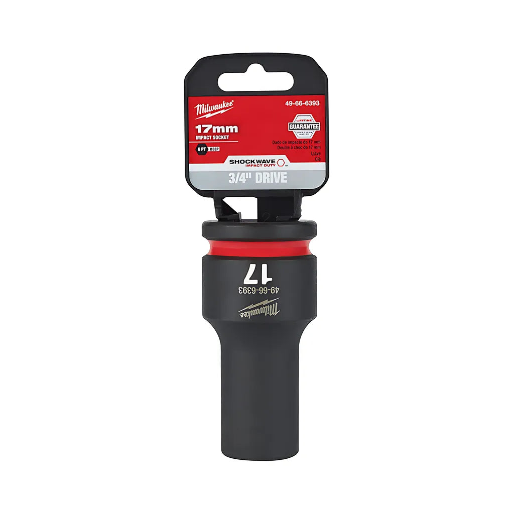 Shockwave Impact Duty 3/4" Drive 17Mm Deep 6 Point Socket-Milwaukee-49-66-6393-11489