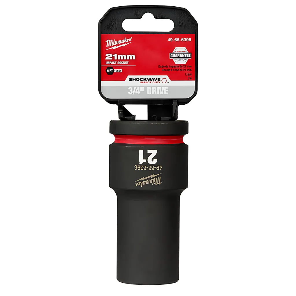 Shockwave Impact Duty 3/4" Drive 21Mm Deep 6 Point Socket-Milwaukee-49-66-6396-11500