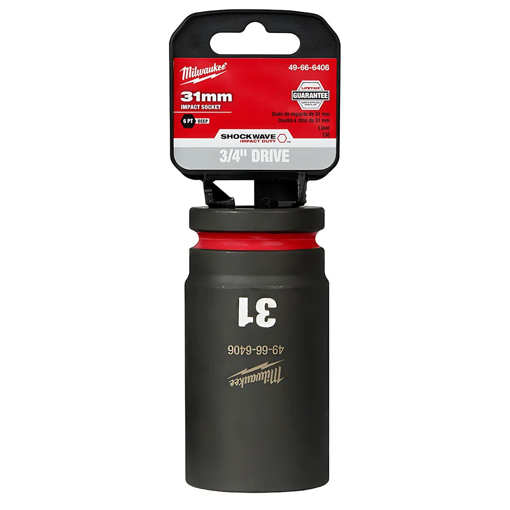 Shockwave Impact Duty 3/4" Drive 31Mm Deep 6 Point Socket-Milwaukee-49-66-6406-11522