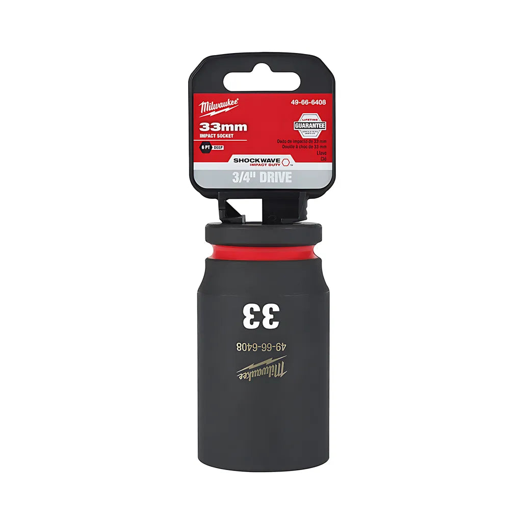 Shockwave Impact Duty 3/4" Drive 33Mm Deep 6 Point Socket-Milwaukee-49-66-6408-11526