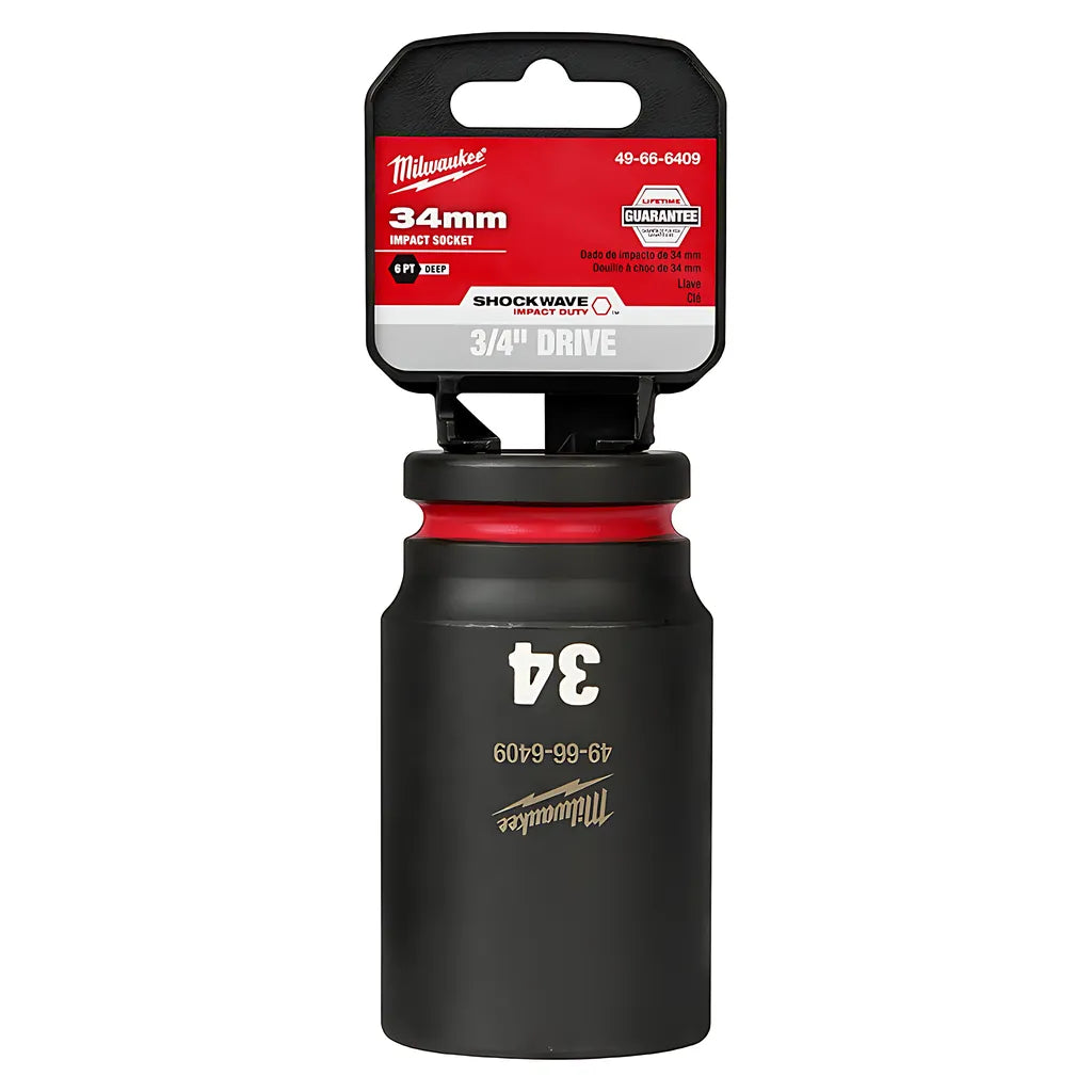 Shockwave Impact Duty 3/4" Drive 34Mm Deep 6 Point Socket-Milwaukee-49-66-6409-11528