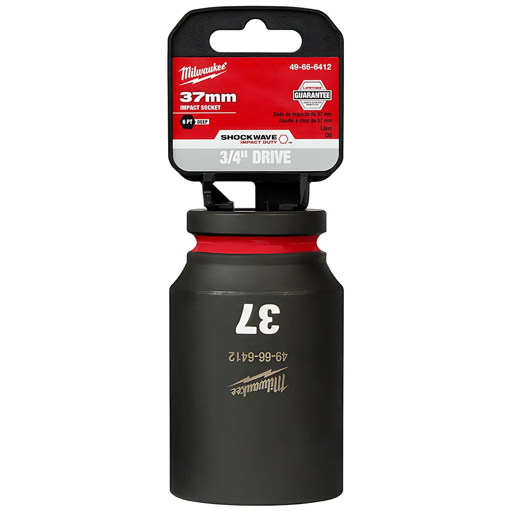 Shockwave Impact Duty 3/4" Drive 37Mm Deep 6 Point Socket-Milwaukee-49-66-6412-11534