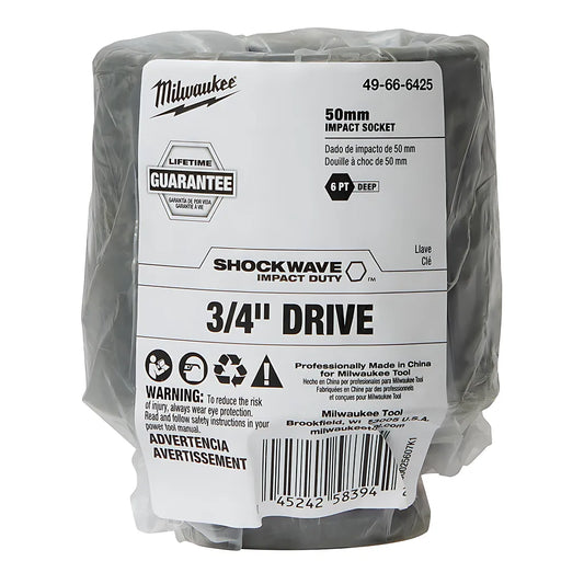 Shockwave™ Impact Duty™ 3/4" Drive 50Mm Deep 6 Point Socket-Milwaukee-49-66-6425-11563