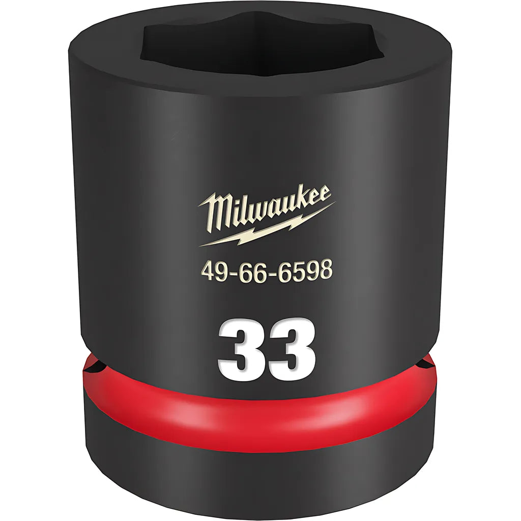 Shockwave Impact Duty 1" Drive 33Mm Standard 6 Point Socket-Milwaukee-49-66-6598-11317