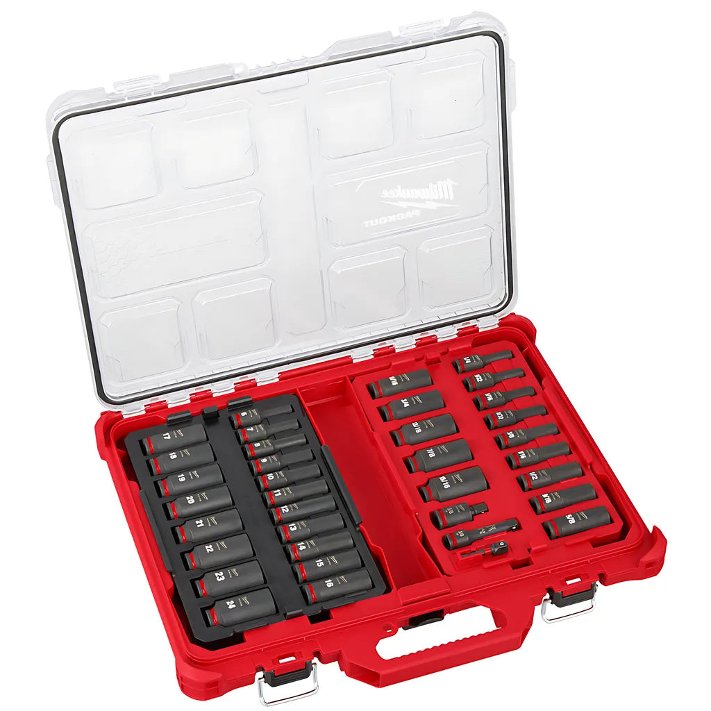 Shockwave Impact Duty Socket 3/8 Dr 36Pc Sae/Mm Packout Set-Milwaukee-49-66-6805-11664