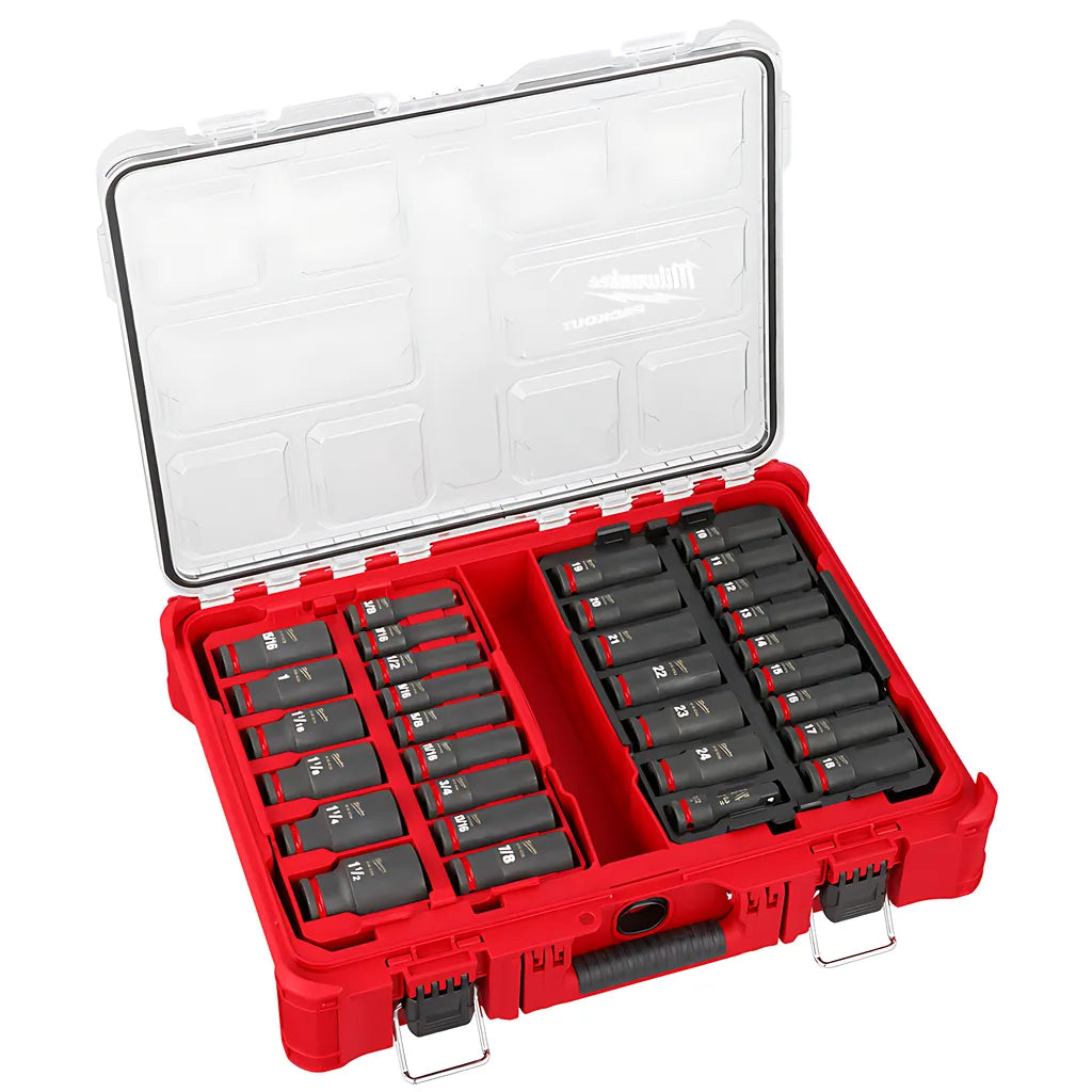 Shockwave Impact Duty Socket 1/2 Dr 31Pc Sae/Mm Packout Set-Milwaukee-49-66-6806-11657
