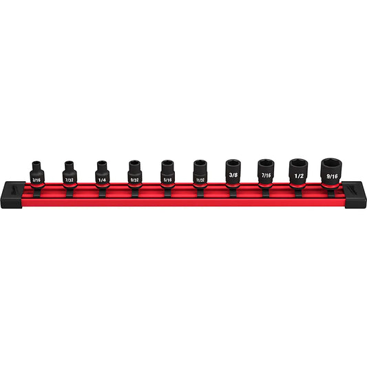 10Pc Shockwave™ Impact Duty™ Sae Standard 6 Point Socket Set-Milwaukee-49-66-7000-4151