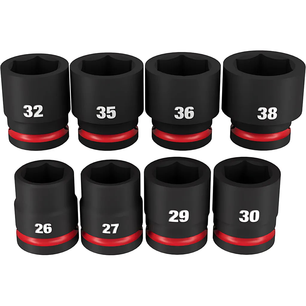 8Pc Shockwave Impact Duty 3/4" Drive Metric Standard 6 Point Socket Set-Milwaukee-49-66-7019-6953