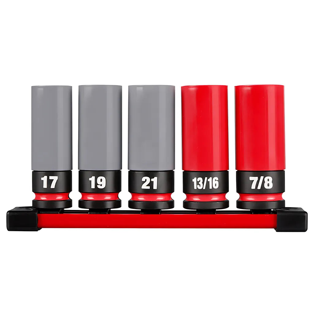 Shockwave Impact Duty 1/2 Drive Sae & Metric 5Pc Lug Nut Wheel Socket Set-Milwaukee-49-66-7831-10929