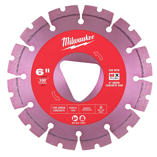 Purple 6 X .100 Diamond Blade For Green Concrete-Milwaukee-49-93-7261-10388