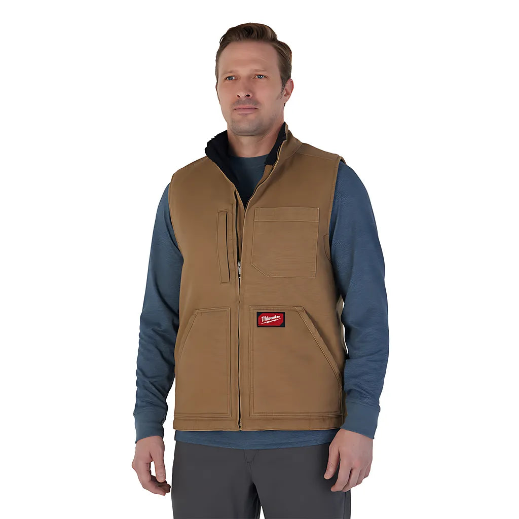 Gridiron Sherpa-Lined Vest - Brown L-Milwaukee-801BR-L-8251