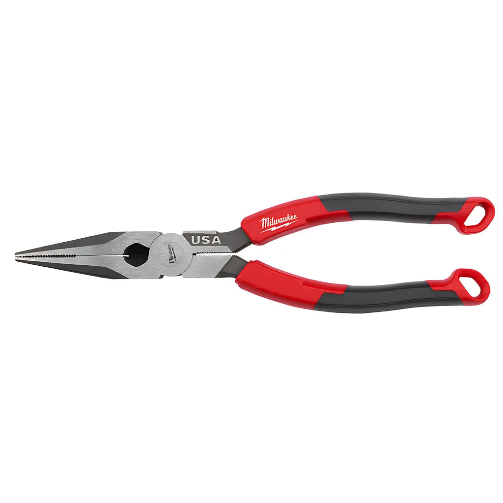 8" Long Nose Comfort Grip Pliers (Usa)-Milwaukee-MT555-6911