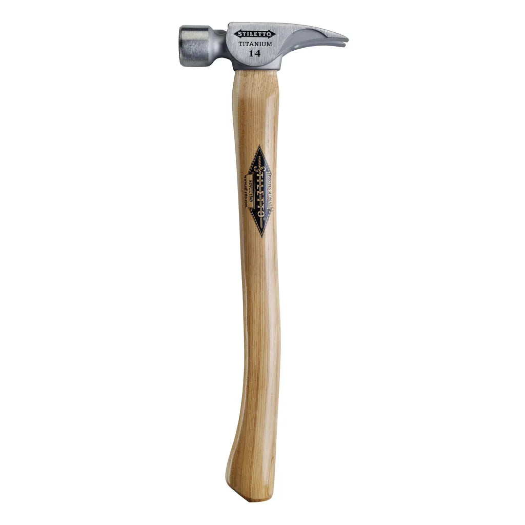 14 Oz Titanium Milled Face Hammer With 18 In. Curved Hickory Handle-Milwaukee-TI14MC-4716