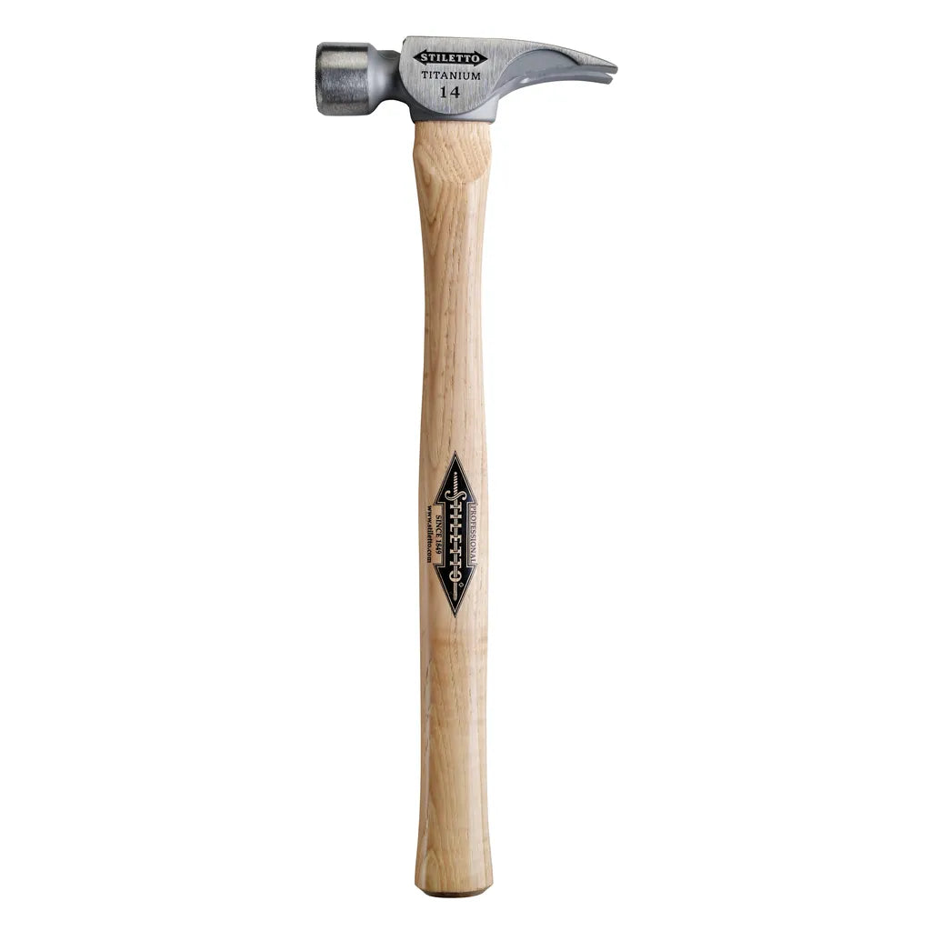 14 Oz Titanium Milled Face Hammer With 18 In. Straight Hickory Handle-Milwaukee-TI14MS-4718