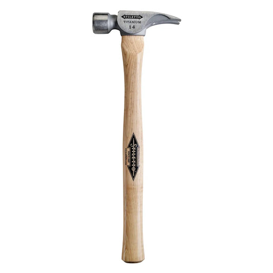 14 Oz Titanium Milled Face Hammer With 18 In. Straight Hickory Handle-Milwaukee-TI14MS-4718