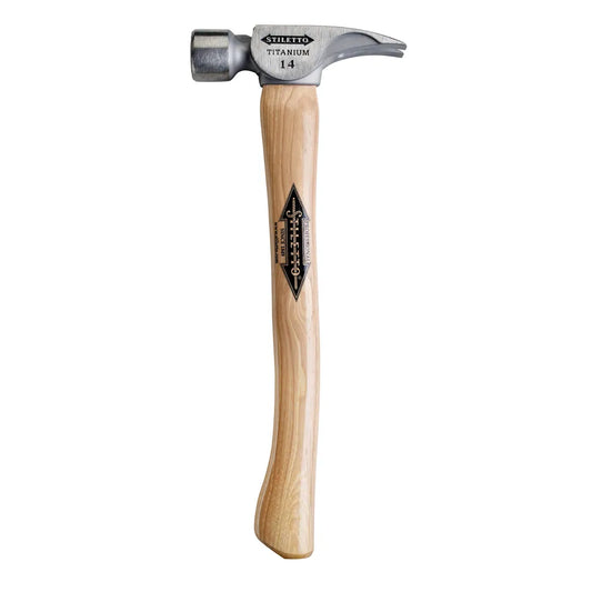 14 Oz Titanium Smooth Face Hammer With 18 In. Curved Hickory Handle-Milwaukee-TI14SC-4719