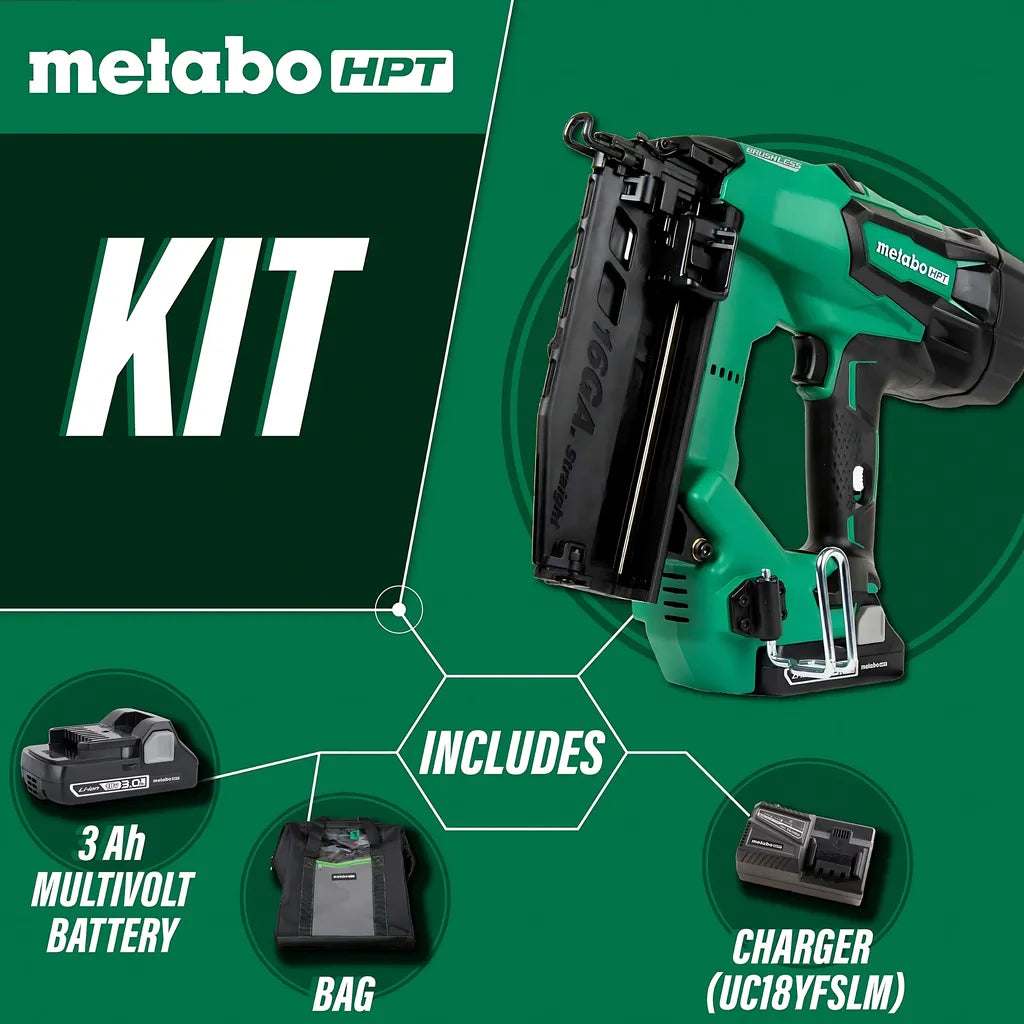 Metabo Hpt 18V Brushless Li-Ion 16 Gauge Straight Finish Nailer-NT1865DMSM-502