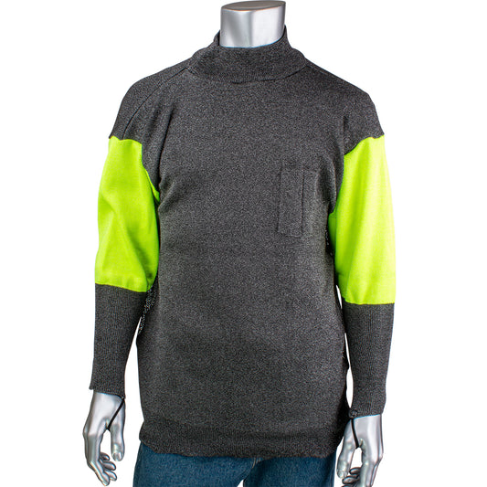 Kut Gard P190SP3CMHVBUV-PP1-TL-S ATA Blended Cut Resistant Pullover with Hi-Vis Sleeves