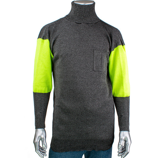 Kut Gard P191SP-PP1-TL-2XL ATA Blended Cut Resistant Pullover with Hi-Vis Sleeves