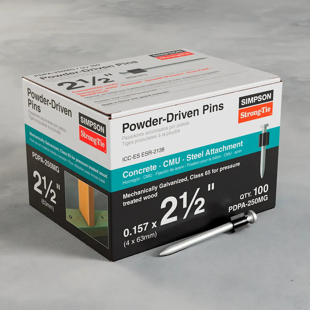 Pdpa .157 In. X 2-7/8 In. Mechanically Galvanized Powder-Actuated Pin (100-Qty)-PDPA-287MG-SP223-326