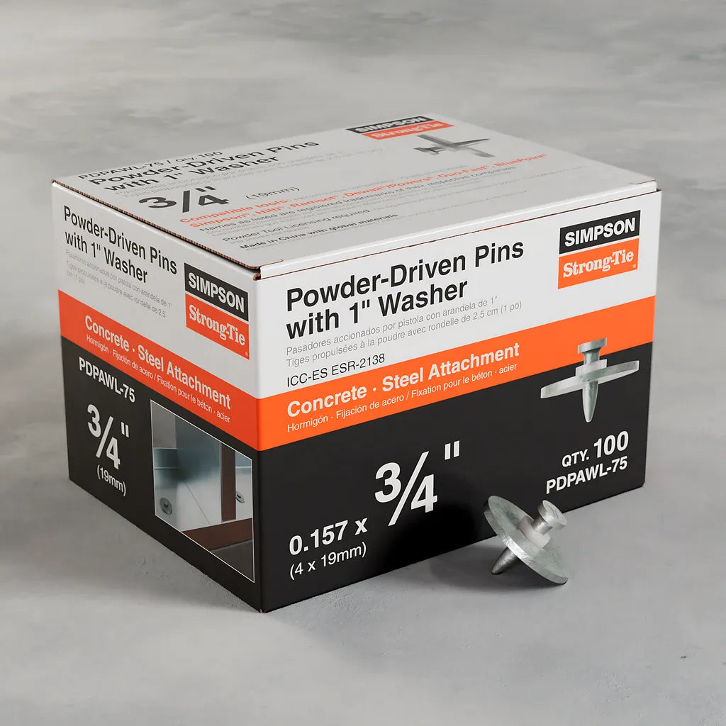 Pdpawl .157-In. X 3/4-In. Powder-Actuated Pin W/ 1-In. Washer (100-Qty)-PDPAWL-75-SP7565-8073