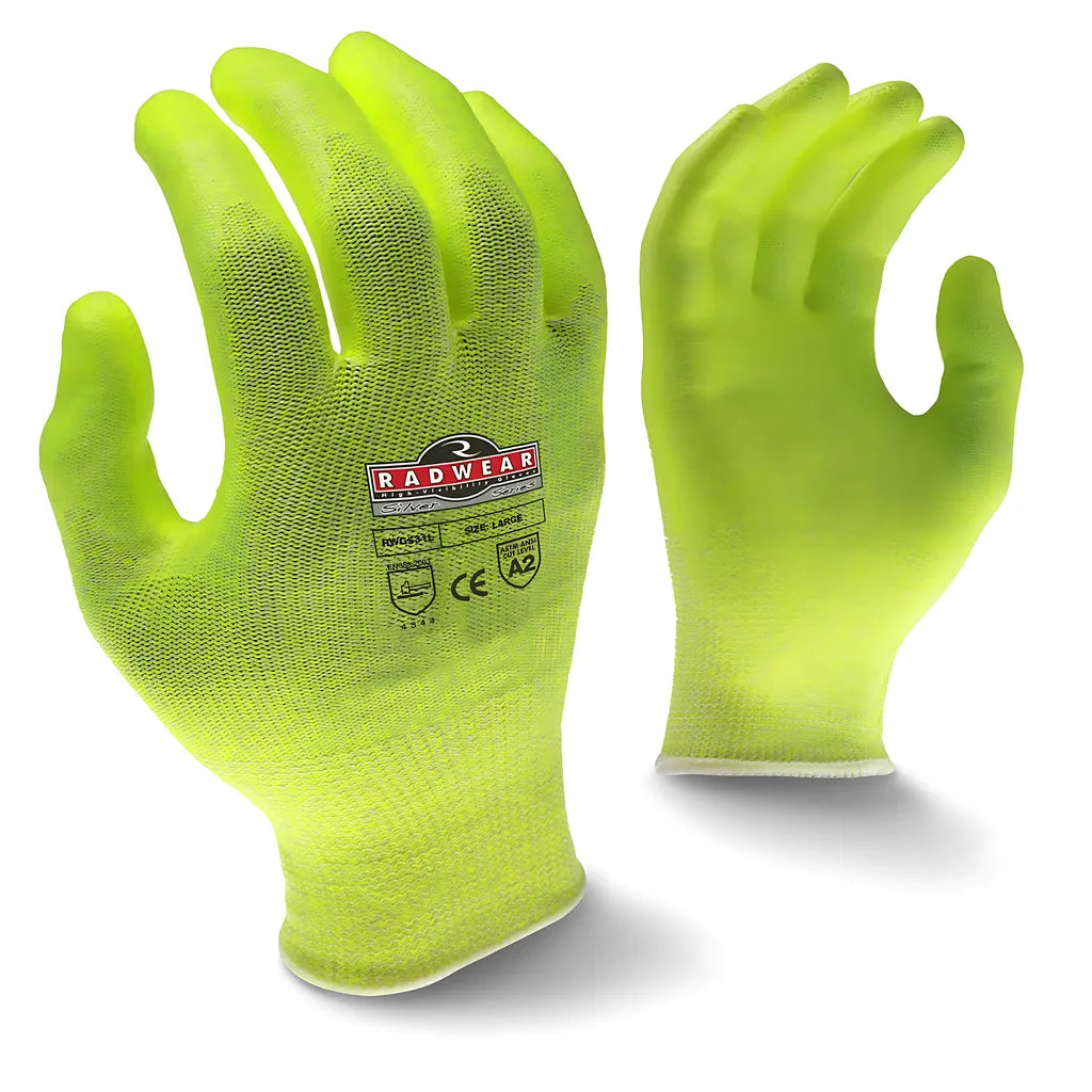 Radians RWG531 Radwear® Silver Series Cut Protection Level A2 High Visibility Grip Glove