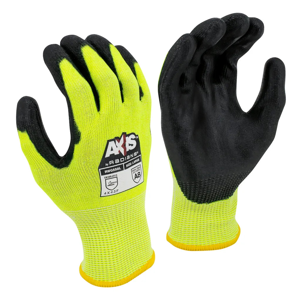 Radians RWG558 AXIS Cut Protection Level A8 PU Coated Glove