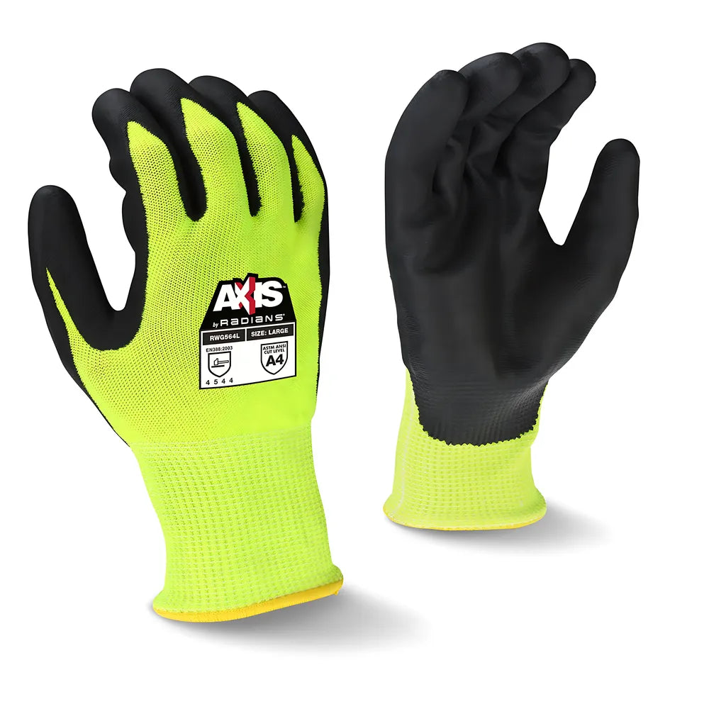 Radians RWG564 AXIS Cut Protection Level A4 High Visibility Work Glove