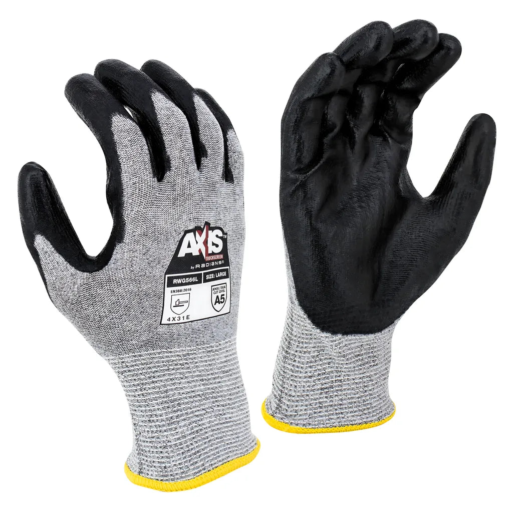 Radians RWG566 AXIS Cut Protection Level A5 Touchscreen Work Glove