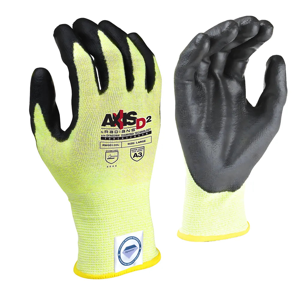Radians RWGD100 AXIS D2 Dyneema® Cut Protection Level A3 Touchscreen Glove