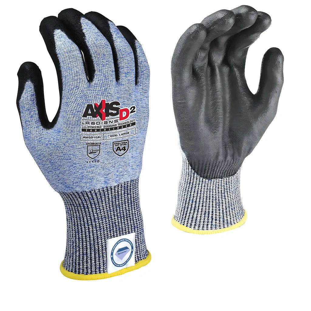 Radians RWGD104 AXIS D2 Dyneema® Cut Protection Level A4 Touchscreen Glove