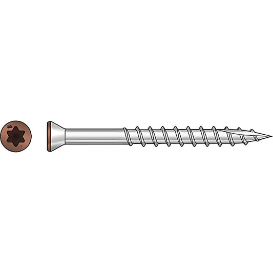 Trim-Head Screw, 6-Lobe Drive - #7 X 2-1/4 In. T-15 Type 305, Tan 03 (350-Qty) (Pack Of 6)-S07225FTPTN03-SP8620-9183