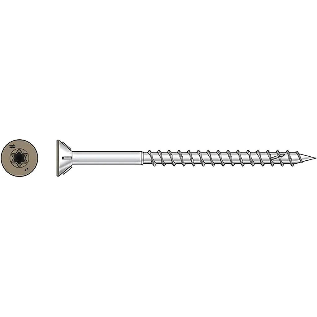 Deck-Drive Dwp Wood Ss Screw - #10 X 3 In. T-25, Flat Head, Type 305, Brown 05 (350-Qty) (Pack Of 6)-S10300WPPBR05-SP7288-7786