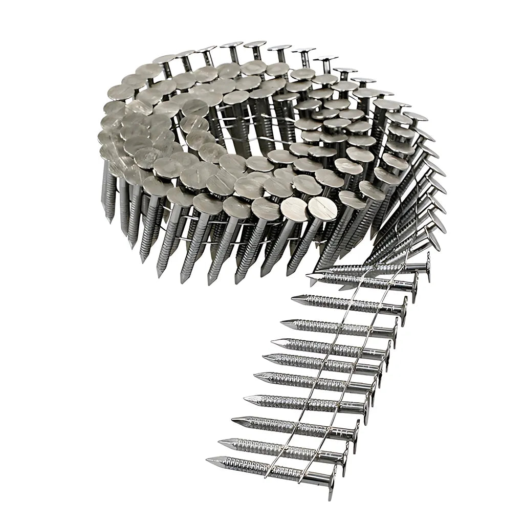 15° Wire Coil, Full Round Head, Ring-Shank Roofing Nail - 1-1/2 In. Type 304 (2400-Qty)-S11A150RNJ-SP8519-9078