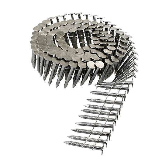 15° Wire Coil, Full Round Head, Ring-Shank Roofing Nail - 1-1/2 In. Type 304 (2400-Qty)-S11A150RNJ-SP8519-9078