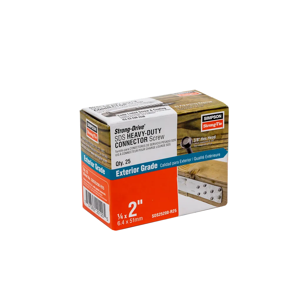 Strong-Drive® Sds Heavy-Duty Connector Screw - 1/4 In. X 2 In. Db Coating (25-Qty) (Pack Of 12)-SDS25200-R25-SP6089-6518