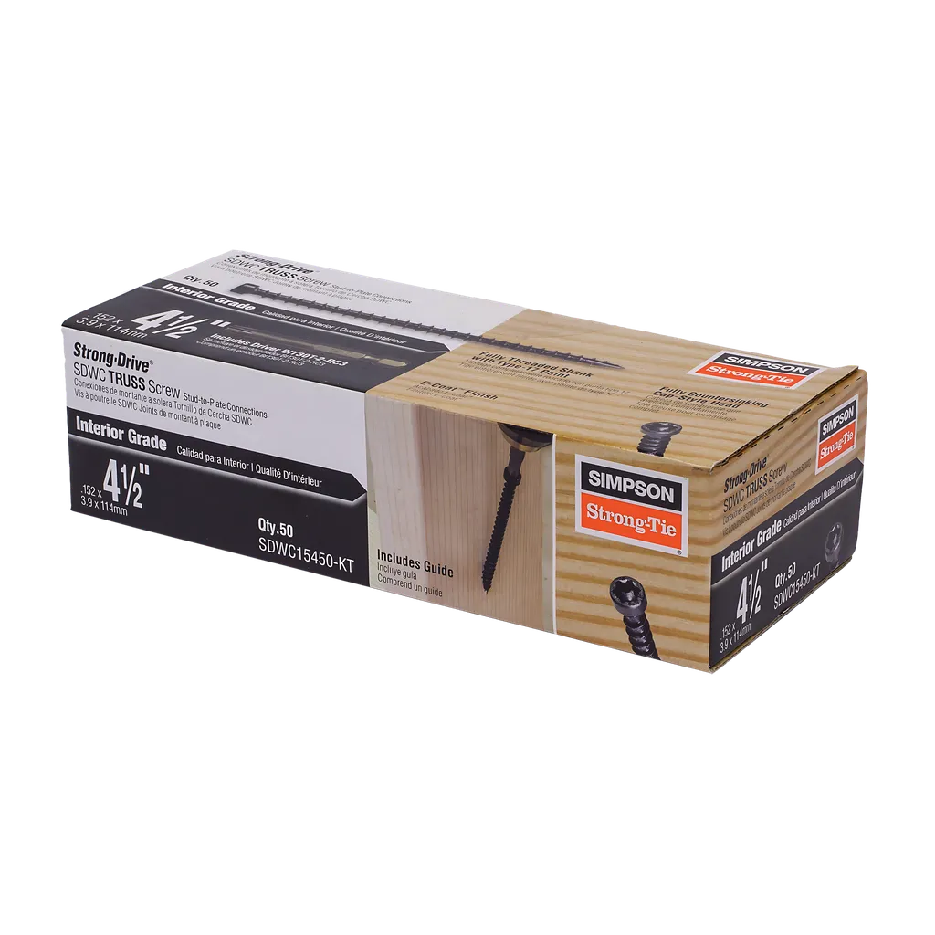 Strong-Drive® Sdwc Truss Screw - .152 In. X 4-1/2 In. T30 6-Lobe E-Coat®, Black (50-Qty)-SDWC15450-KT-SP2348-2574