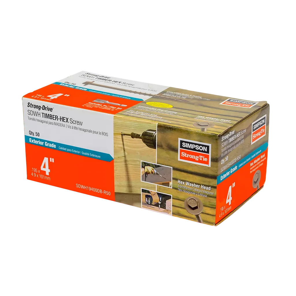 Strong-Drive® Sdwh Timber-Hex Screw - 0.195 In. X 4 In. 5/16 Hex, Db Coating (50-Qty) (Pack Of 6)-SDWH19400DB-R50-SP6762-7233