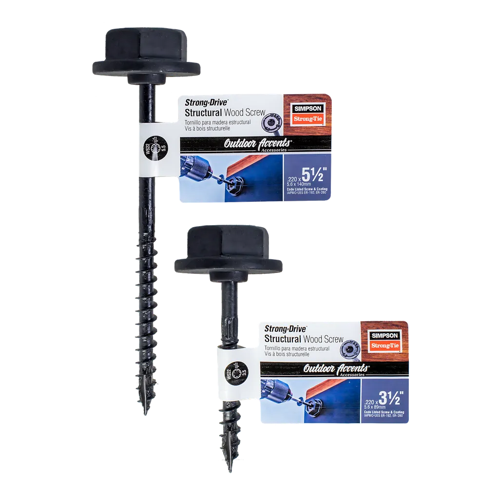 Outdoor Accents® Structural Wood Screw - .220 In. X 3-1/2 In. Db Coating, Black W/Washer-SDWS22312DBB-RN1-SP8411-8964