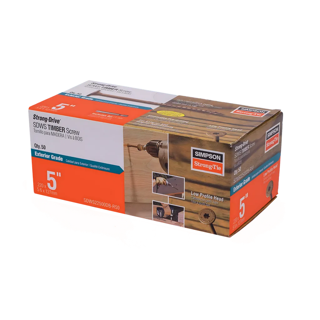 Strong-Drive® Sdws Timber Screw (Exterior Grade) - 0.220 In. X 5 In. T40 (50-Qty) (Pack Of 6)-SDWS22500DB-R50-SP4163-4489